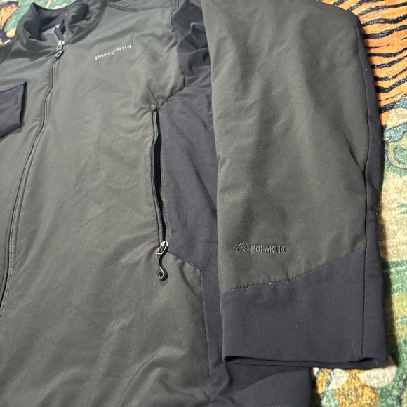 Patagonia Adze Hybrid Jacket Full Zip Polartec Soft Shell Gray Black Large - Picture 4 of 8